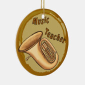 Muziekleraar Tuba Premium Round Ornament (Rechts)