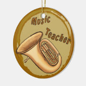 Muziekleraar Tuba Premium Round Ornament (Links)