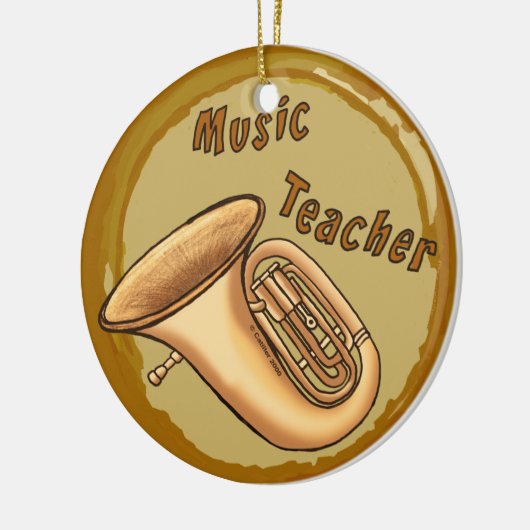 Muziekleraar Tuba Premium Round Ornament (Links)