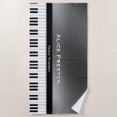 Muziekleraar | Uniek Zilver Strandlaken (Voorkant)