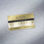 Muziekleraar | Unieke gouden polka stippen Magnetisch Visitekaartje (Voorbeeld)