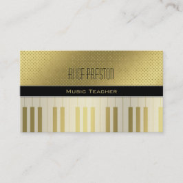 Muziekleraar | Unieke gouden polka stippen Visitekaartje