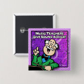 Muziekleraar Vierkante Button 5,1 Cm (Voorkant /achterkant)