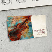 Muziekleraar Violin Art Collage - gemengde media Visitekaartje