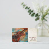 Muziekleraar Violin Art Collage - gemengde media Visitekaartje (Staand voorkant)