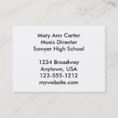 Muziekleraar Visitekaartje (Achterkant)