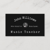 Muziekleraar Visitekaartje (Voorkant)