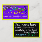 Muziekleraar Visitekaartje (Voorkant / Achterkant)