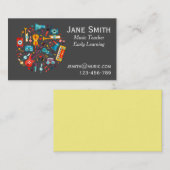 Muziekleraar vroege muziek visitekaartje (Voorkant / Achterkant)