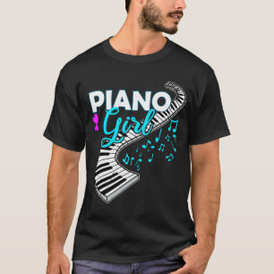 Muziekleraar vrouwelijk piano Player Girls-toetsen T-shirt