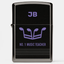 Muziekleraar Zippo-aansteker met monogram nr. 1