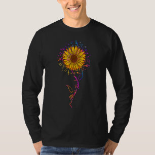 Muziekleraar Zonnebloem Muzieknoten Tie Dye Rug T-shirt