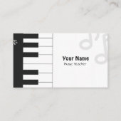 Muziekleraar zwart-wit visitekaartje (Voorkant)