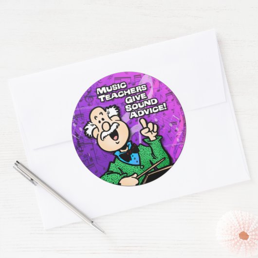 Muziekleraren Ronde Sticker