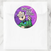 Muziekleraren Ronde Sticker (Tas)