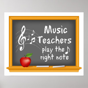 Muziekleraren spelen de juiste notitie poster