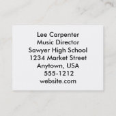 Muziekleraren Visitekaartje (Achterkant)