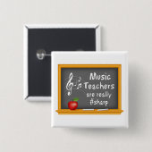 Muziekleraren zijn echt # Sharp Vierkante Button 5,1 Cm (Voorkant /achterkant)