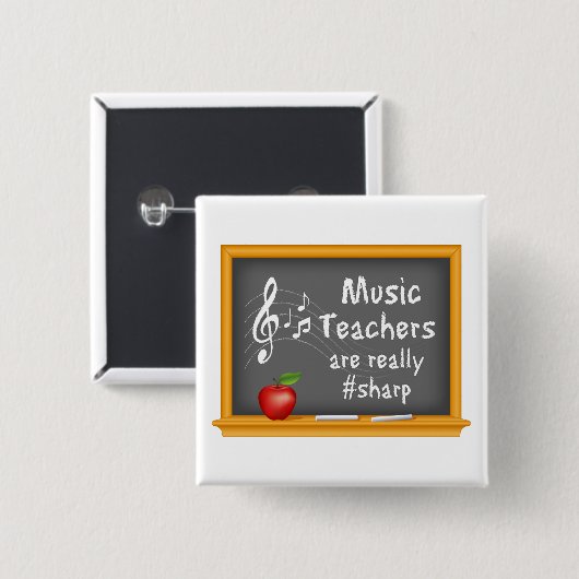 Muziekleraren zijn echt # Sharp Vierkante Button 5,1 Cm (Voorkant /achterkant)