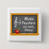 Muziekleraren zijn echt # Sharp Vierkante Button 5,1 Cm (Voorkant)