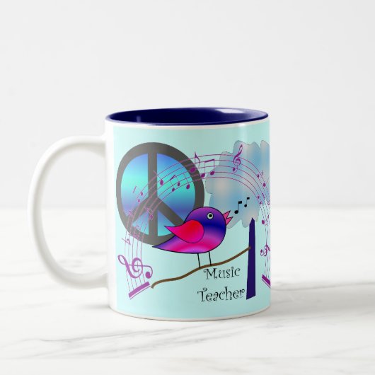 Muzieklerschenkingen Tweekleurige Koffiemok (Links)