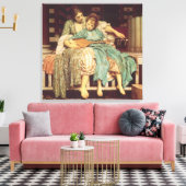 Muziekles door Lord Frederic Leighton Canvas Afdruk (Insitu (Woonkamer))
