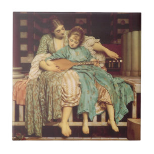 Muziekles door Lord Frederic Leighton Tegeltje