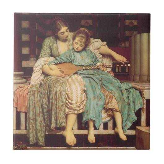 Muziekles door Lord Frederic Leighton Tegeltje (Voorkant)