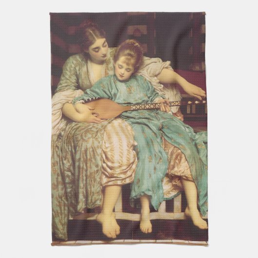 Muziekles door Lord Frederic Leighton Theedoek (Verticaal)
