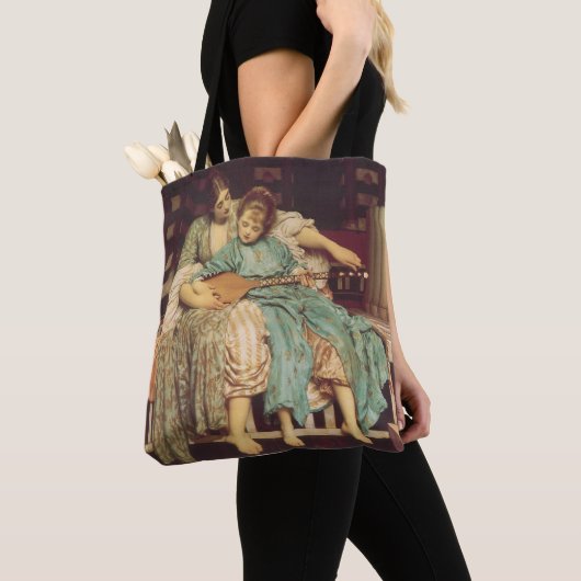 Muziekles door Lord Frederic Leighton Tote Bag (Dichtbij)
