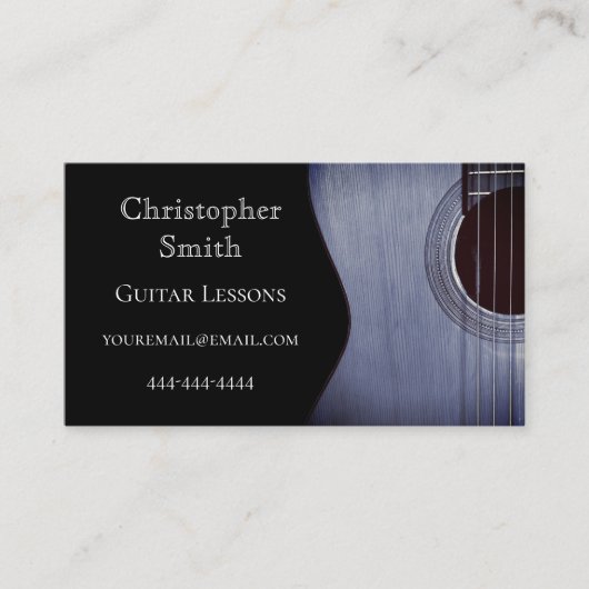 Muziekles Gitaarmuziek Musical Abstract Visitekaartje (Voorkant)