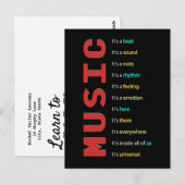 Muziekles Piano Guitar Instrument Briefkaart (Voorkant / Achterkant)