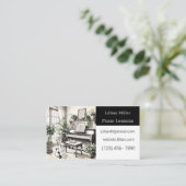 Muziekles, Piano Visitekaartjes (Staand voorkant)