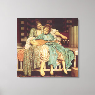 Muziekles van Lord Frederic Leighton Canvas Afdruk