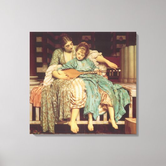 Muziekles van Lord Frederic Leighton Canvas Afdruk (Voorkant)