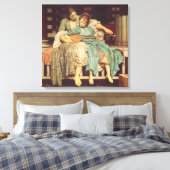 Muziekles van Lord Frederic Leighton Canvas Afdruk (Insitu (Slaapkamer))