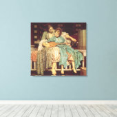 Muziekles van Lord Frederic Leighton Canvas Afdruk (Insitu (Houten vloer))