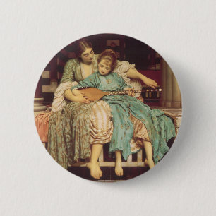 Muziekles van Lord Frederic Leighton Ronde Button 5,7 Cm