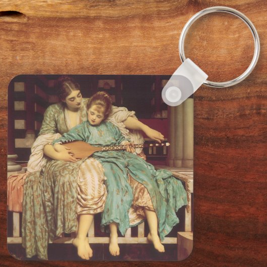 Muziekles van Lord Frederic Leighton Sleutelhanger (Achterkant)