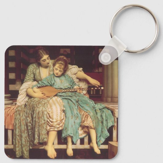 Muziekles van Lord Frederic Leighton Sleutelhanger (Achterkant)