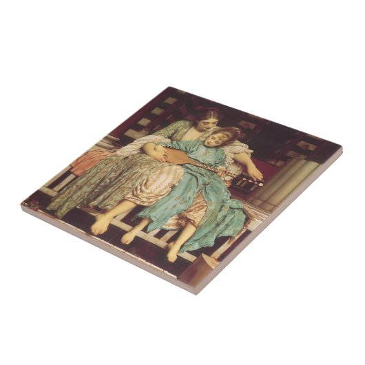 Muziekles van Lord Frederic Leighton Tegeltje (Zijkant)
