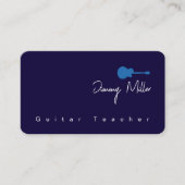 Muzieklessen Blauwe gitaar Visitekaartje (Voorkant)