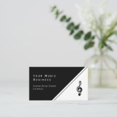 Muzieklessen Eenvoudige Treble Clef Zwart Wit Visitekaartje (Staand voorkant)