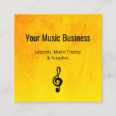 Muzieklessen Elegant Gold QR-code Vierkante Visitekaartje (Voorkant)