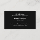 muzieklessen-instructeur visitekaartje (Achterkant)