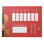 Muzieklessen Mijn praktijk Record Viool Rood Notitieblok (Voorkant)