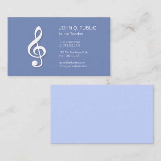 Muzieklessen Modern Professioneel docent Visitekaartje (Voorkant / Achterkant)