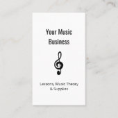 Muzieklessen QR-code Simple Treble Clef Visitekaartje (Voorkant)