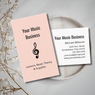 Muzieklessen QR code Treble Clef Roos Gold Visitekaartje