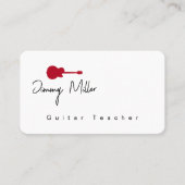 Muzieklessen Rode gitaar Visitekaartje (Voorkant)